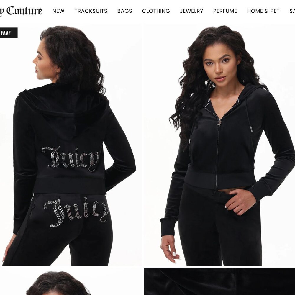 Juicy Couture Velour Y2K Black Tracksuit Set